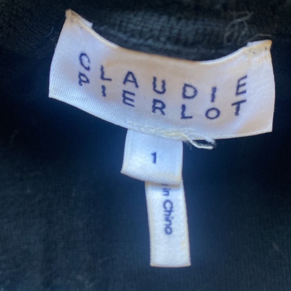 Black wool two toned Claudie Pierlot turtleneck - Picture 2 of 3